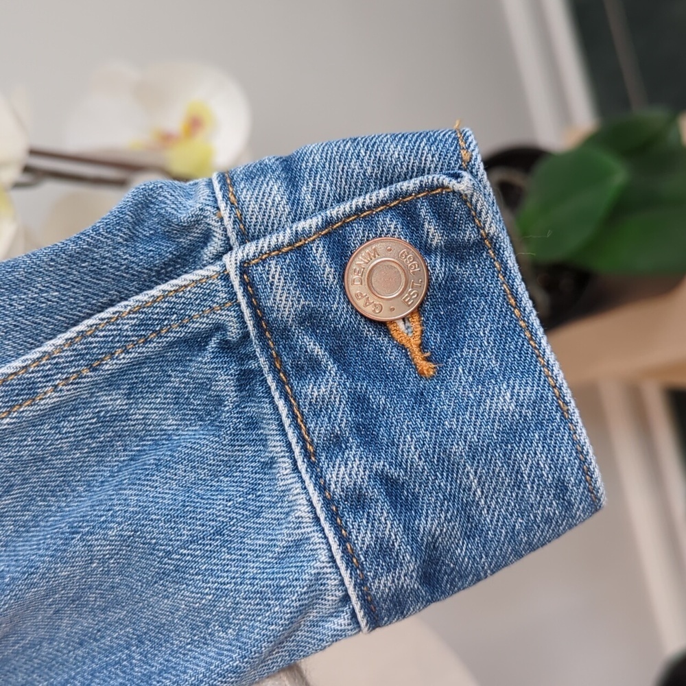 ✨HP✨ Gap Denim Long Sleeve Oversized Sherpa Jean Jacket Women's Petite XS - Picture 5 of 10